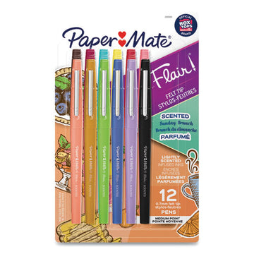 Paper Mate® Flair Scented Felt Tip Porous Point Pen, Stick, Medium 0.7 Mm, Assorted Ink And Barrel Colors, 12-pack freeshipping - TVN Wholesale